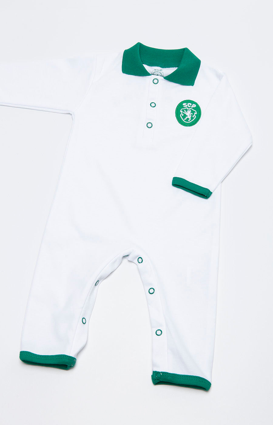White Babygrow with Retro Logo - Front
