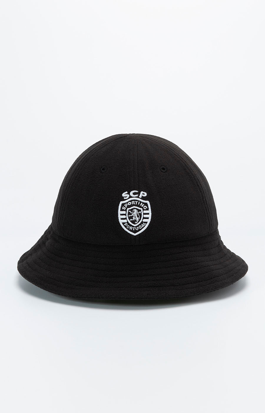 Black Bucket Hat with White Sporting CP Logo - Front