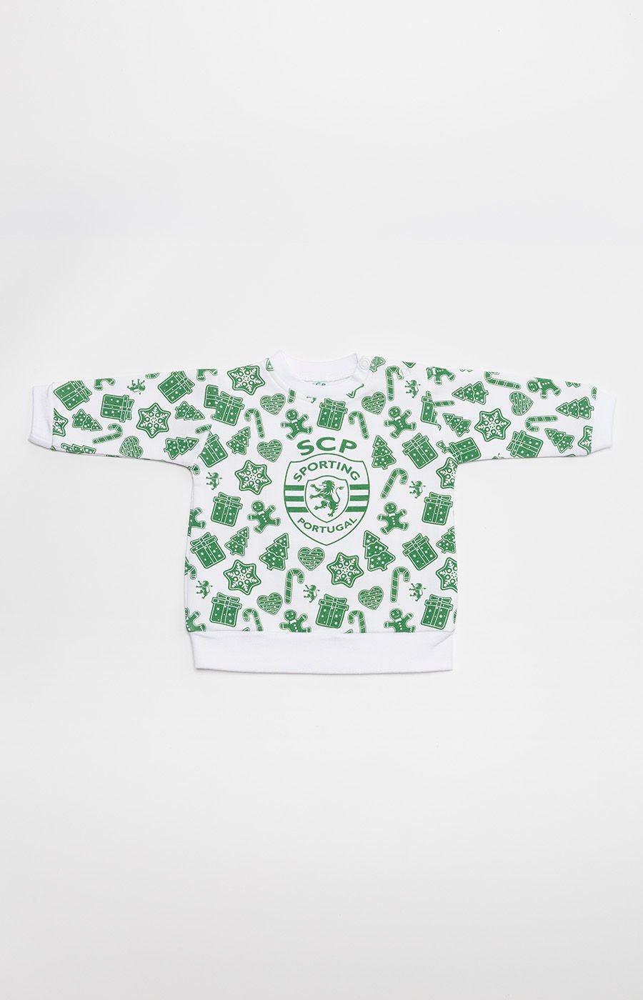 LIGHT GREEN CHRISTMAS SWEATSHIRT 2324B-MP16657PT 3–6 MONTHS
