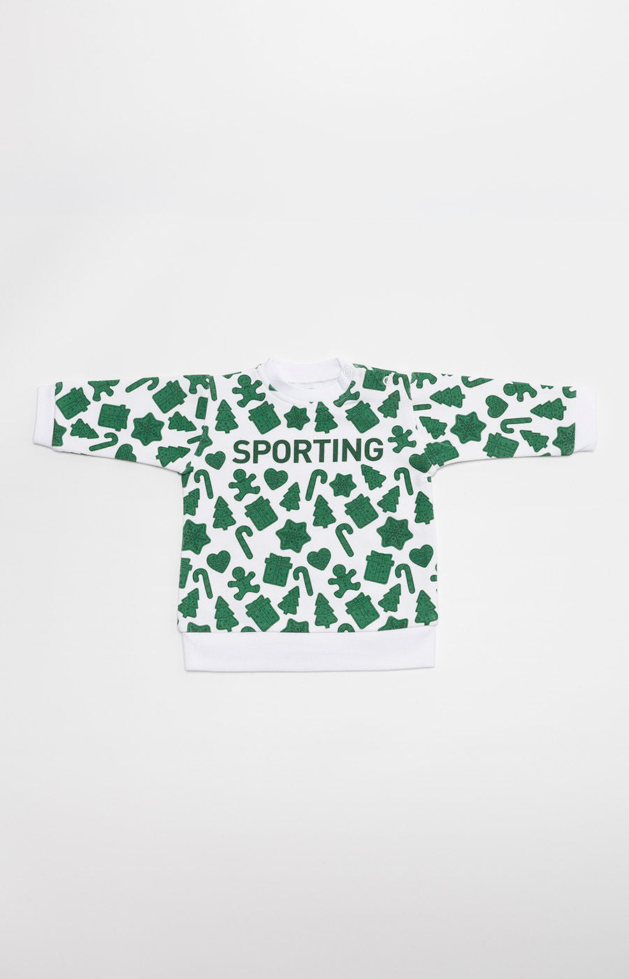 SWEAT DE NOËL À MOTIFS VERTS 2324B-MP16657PT 0-3 MOIS