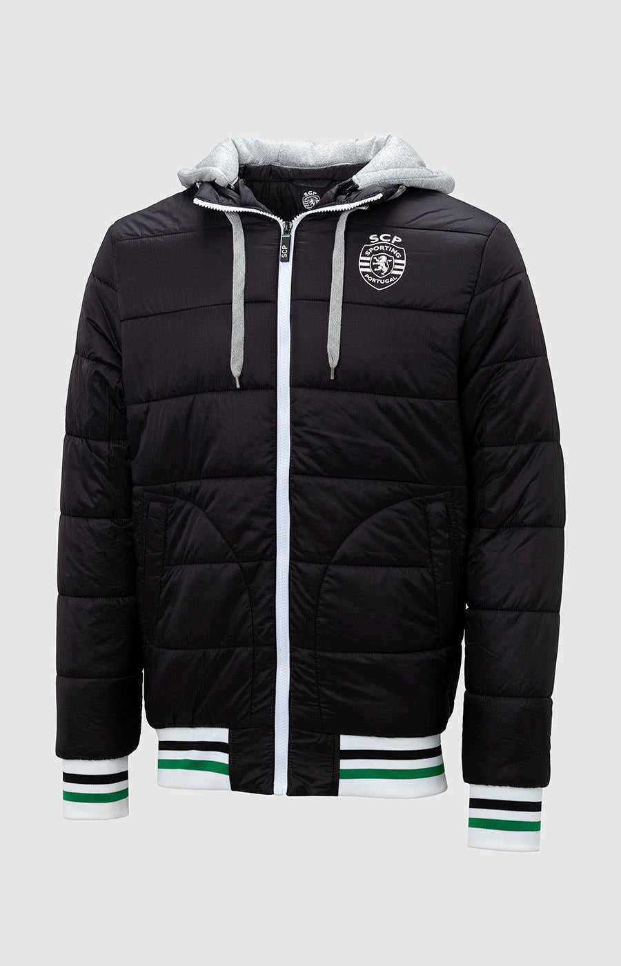 ABRIGO DE INVIERNO Y OTOÑO NEGRO CON EMBLEMA S-H 2324-MP16903EC