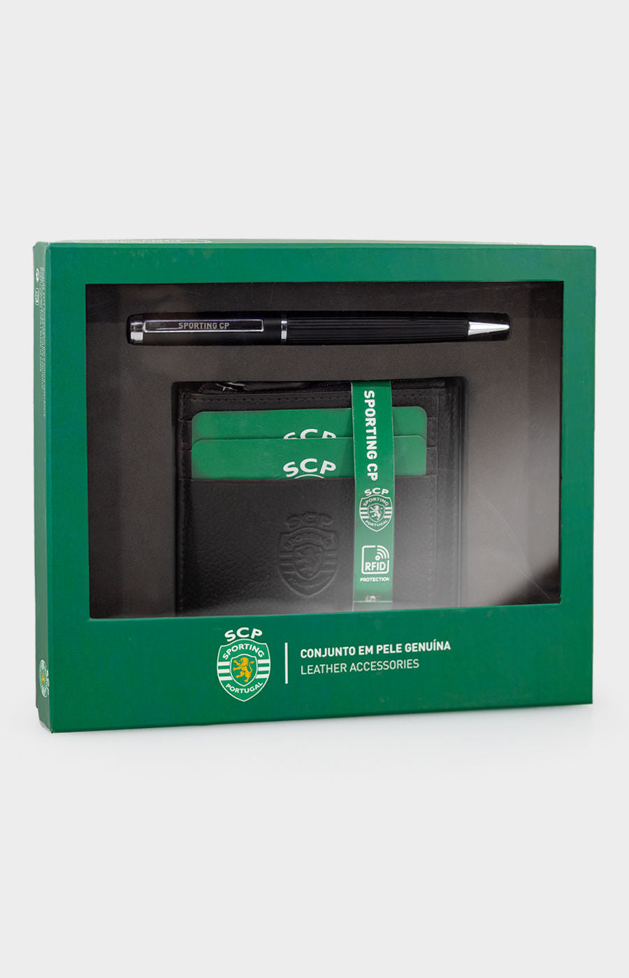 ENSEMBLE PORTE-CARTES EN CUIR ET STYLO NOIR 2324L-18777-318301