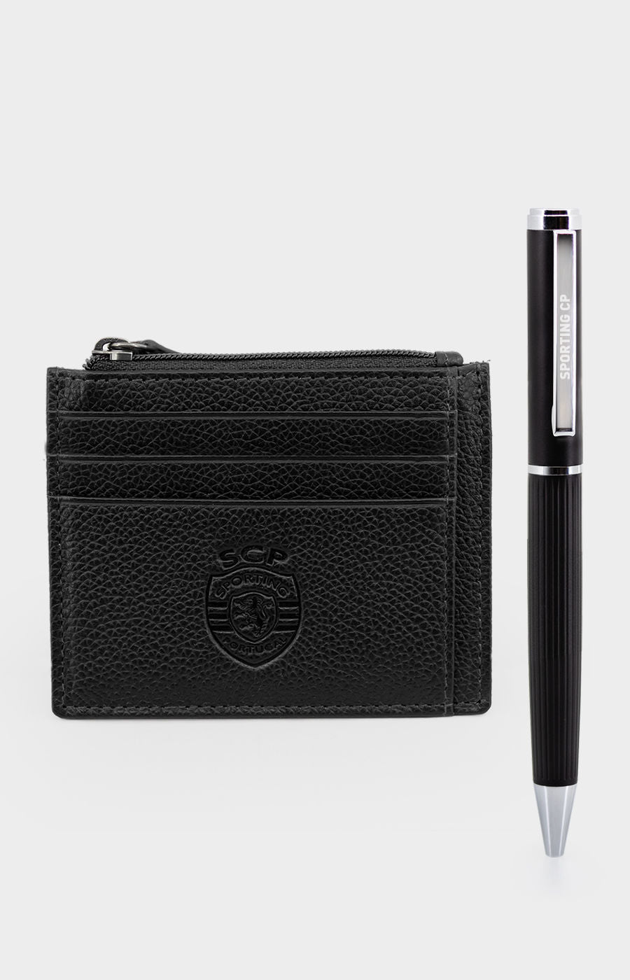 ENSEMBLE PORTE-CARTES EN CUIR ET STYLO NOIR 2324L-18777-318301