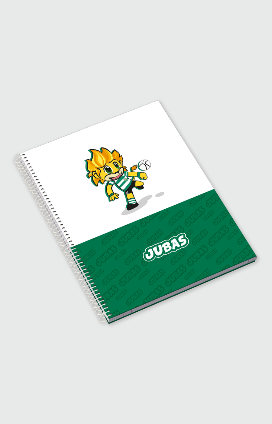 CADERNO ESCOLAR JUBAS BRANCO E VERDE ESPIRAL 80F 2425-L17948PT