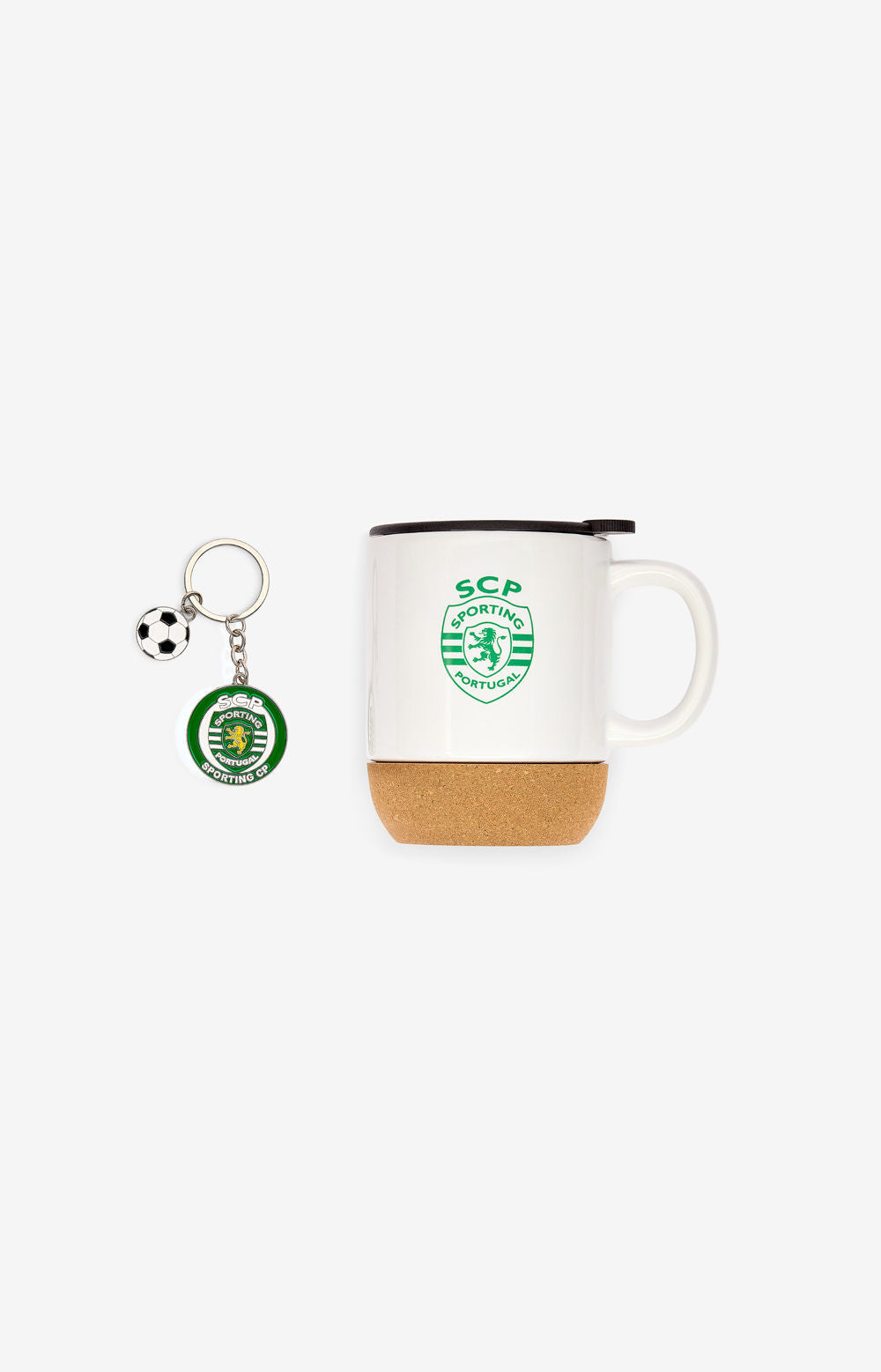 CONJUNTO CANECA BRANCA E PORTA-CHAVES LOGO E BOLA 2425-L13084PT-SM012