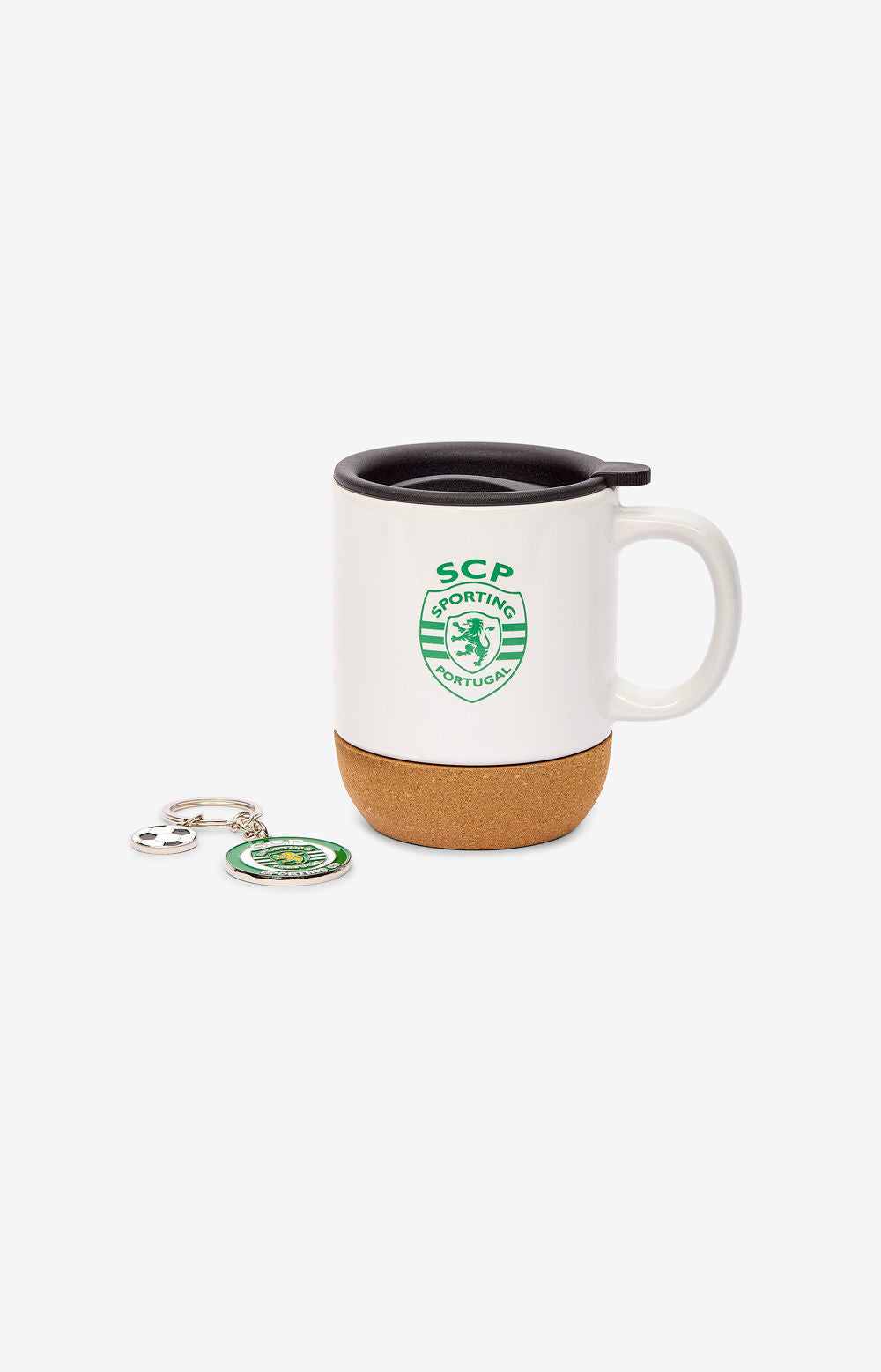 CONJUNTO CANECA BRANCA E PORTA-CHAVES LOGO E BOLA 2425-L13084PT-SM012