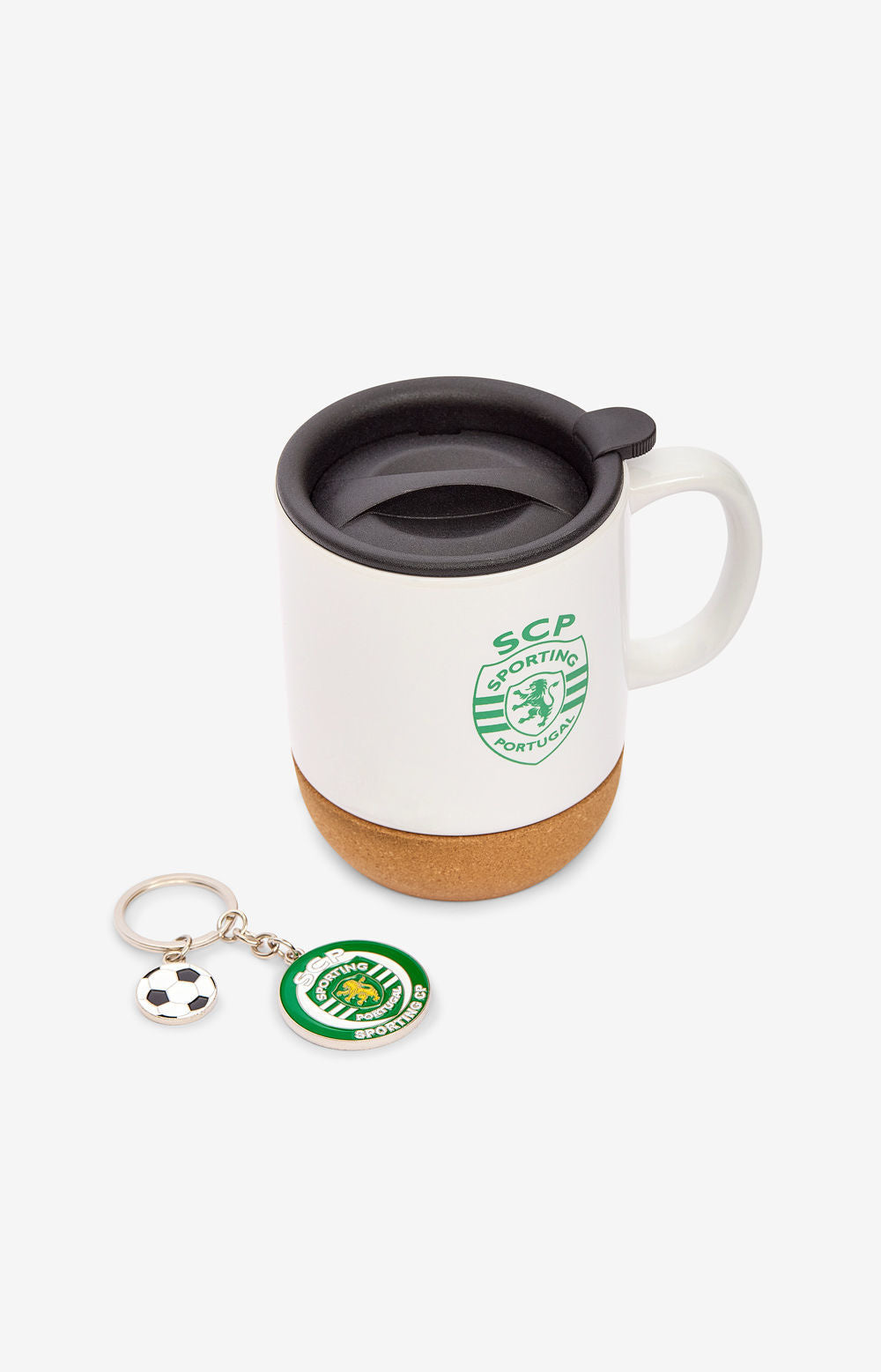CONJUNTO CANECA BRANCA E PORTA-CHAVES LOGO E BOLA 2425-L13084PT-SM012