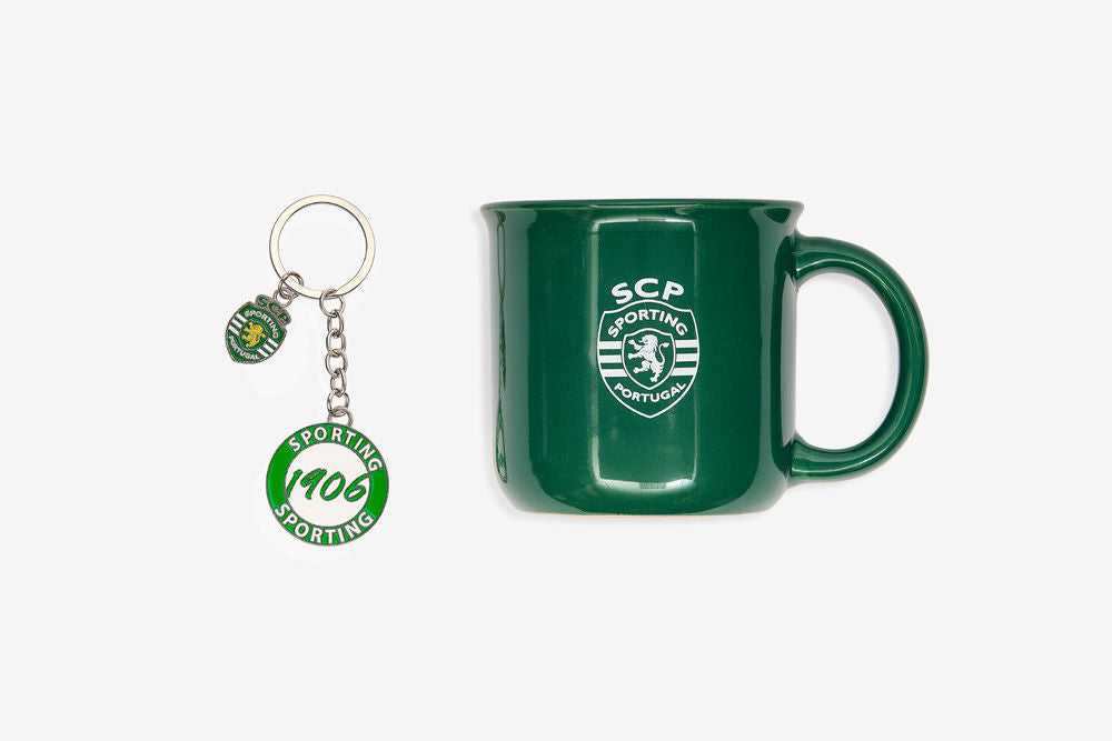 CONJUNTO CANECA VERDE E PORTA-CHAVES LOGO 1906 2425-L13084PT-SM013