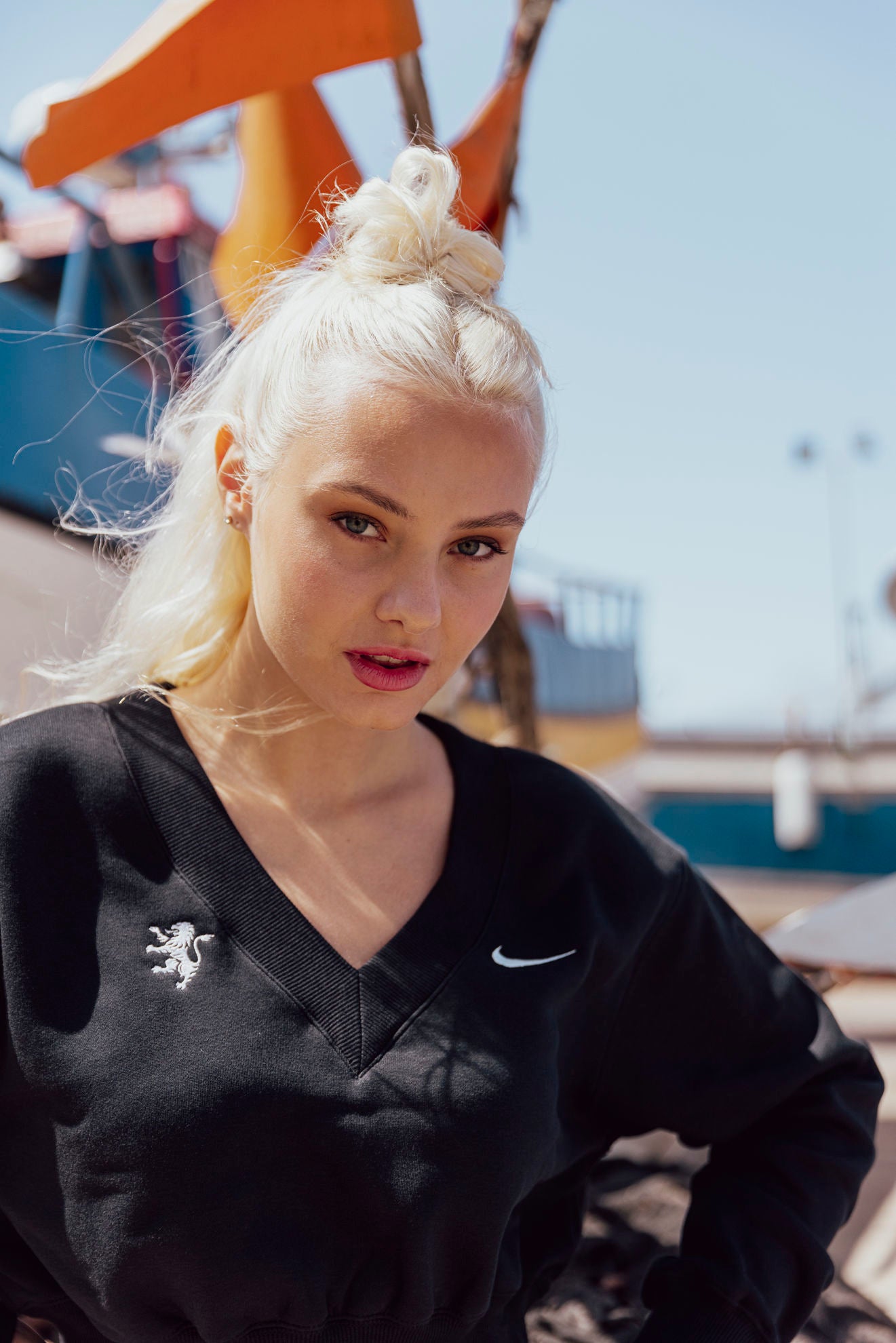 BLACK CROP SWEATSHIRT AW24/25 Size M (FN3651-010)