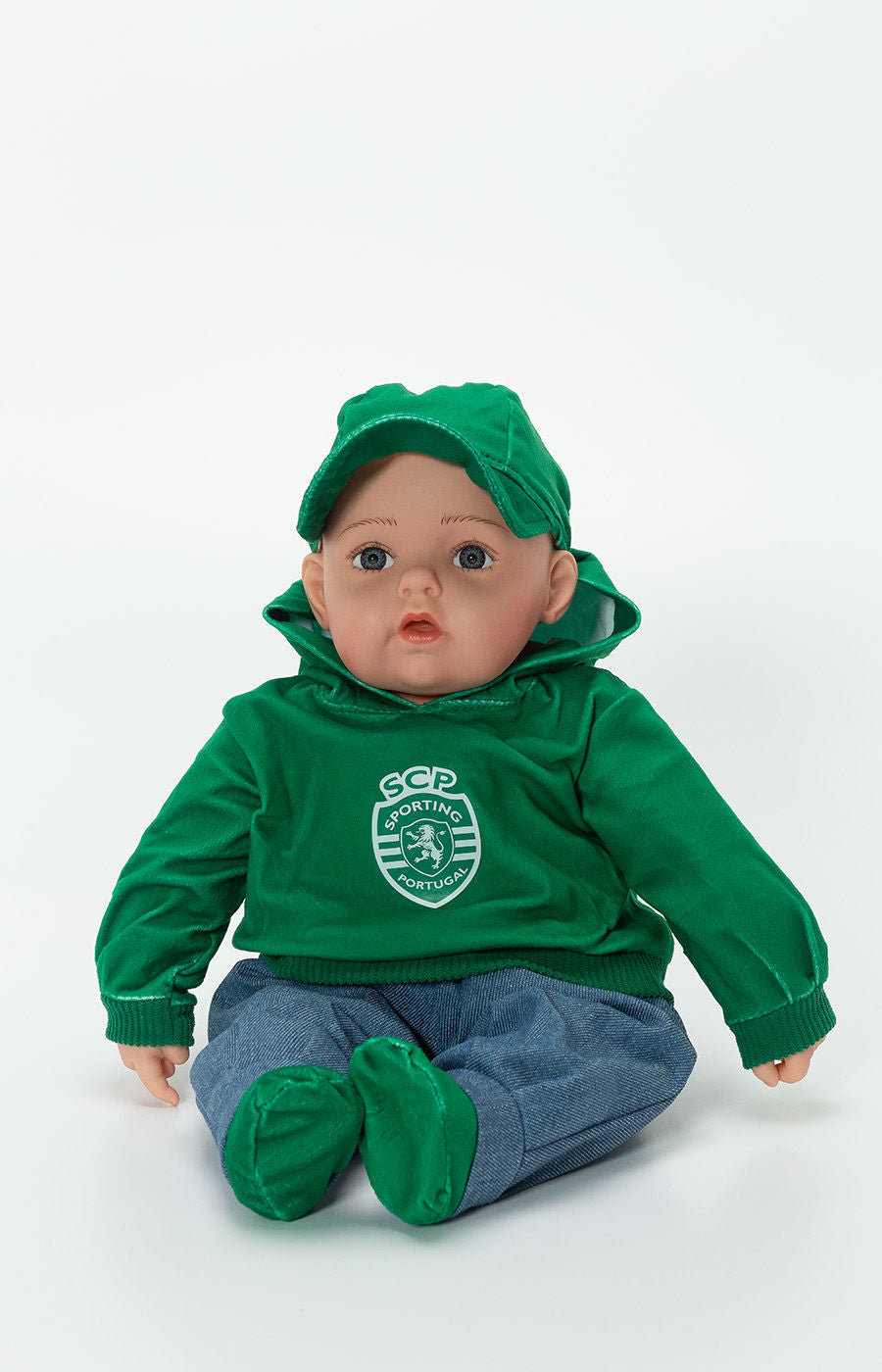 BONECO BEBÉ DANI COM BONÉ SCP 50CM/ C/SOM 2425-2244PT