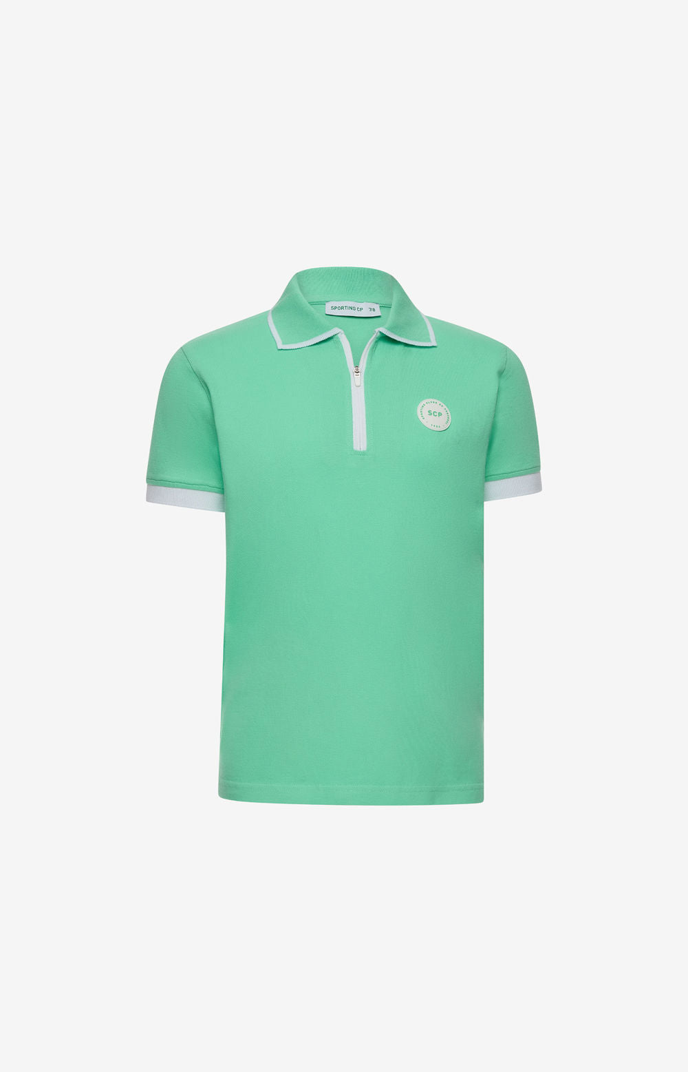Polo color block vert, manches 3/4, taille MNO 2324-MP11289PT
