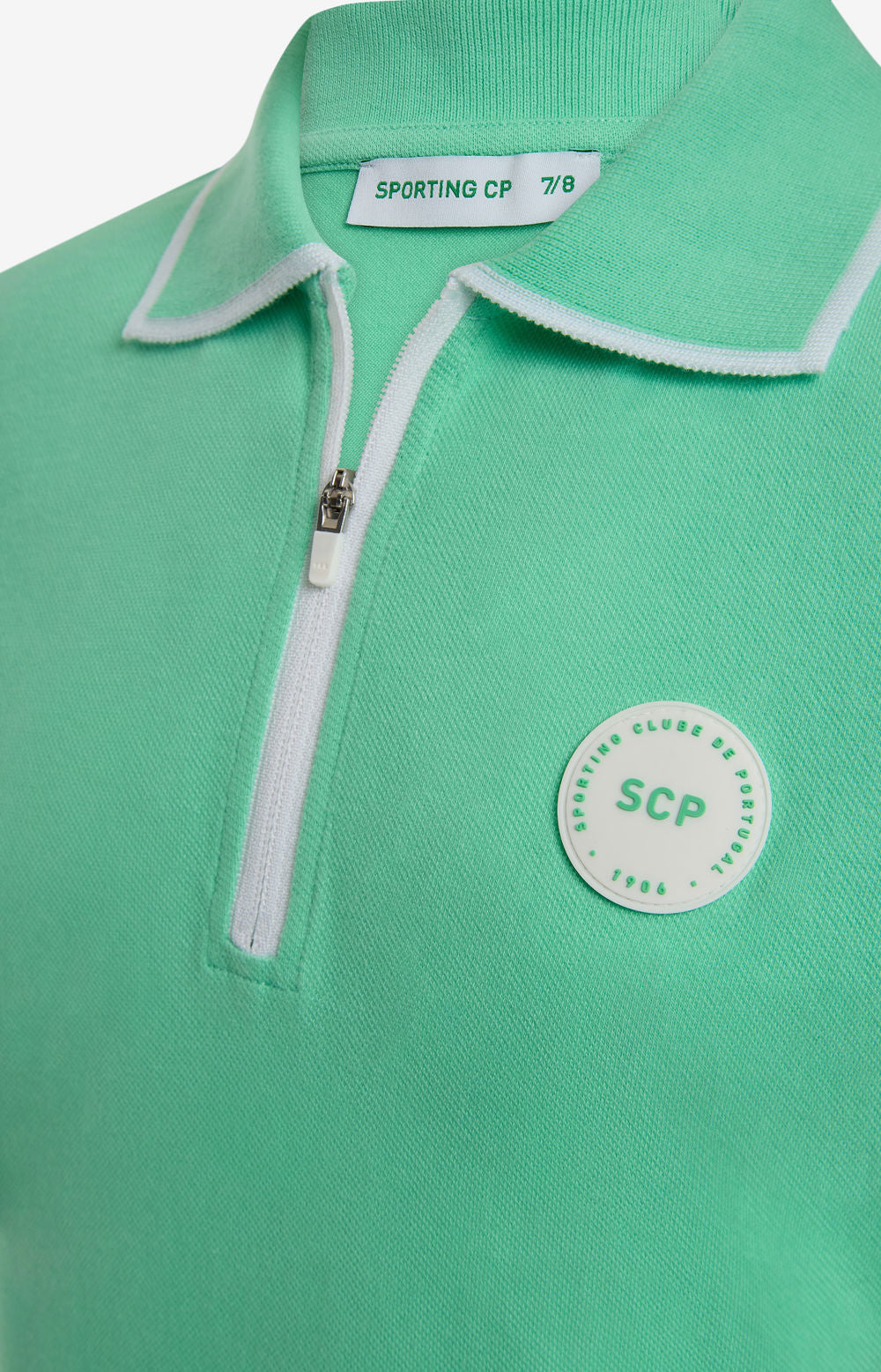 Polo color block vert, manches 3/4, taille MNO 2324-MP11289PT