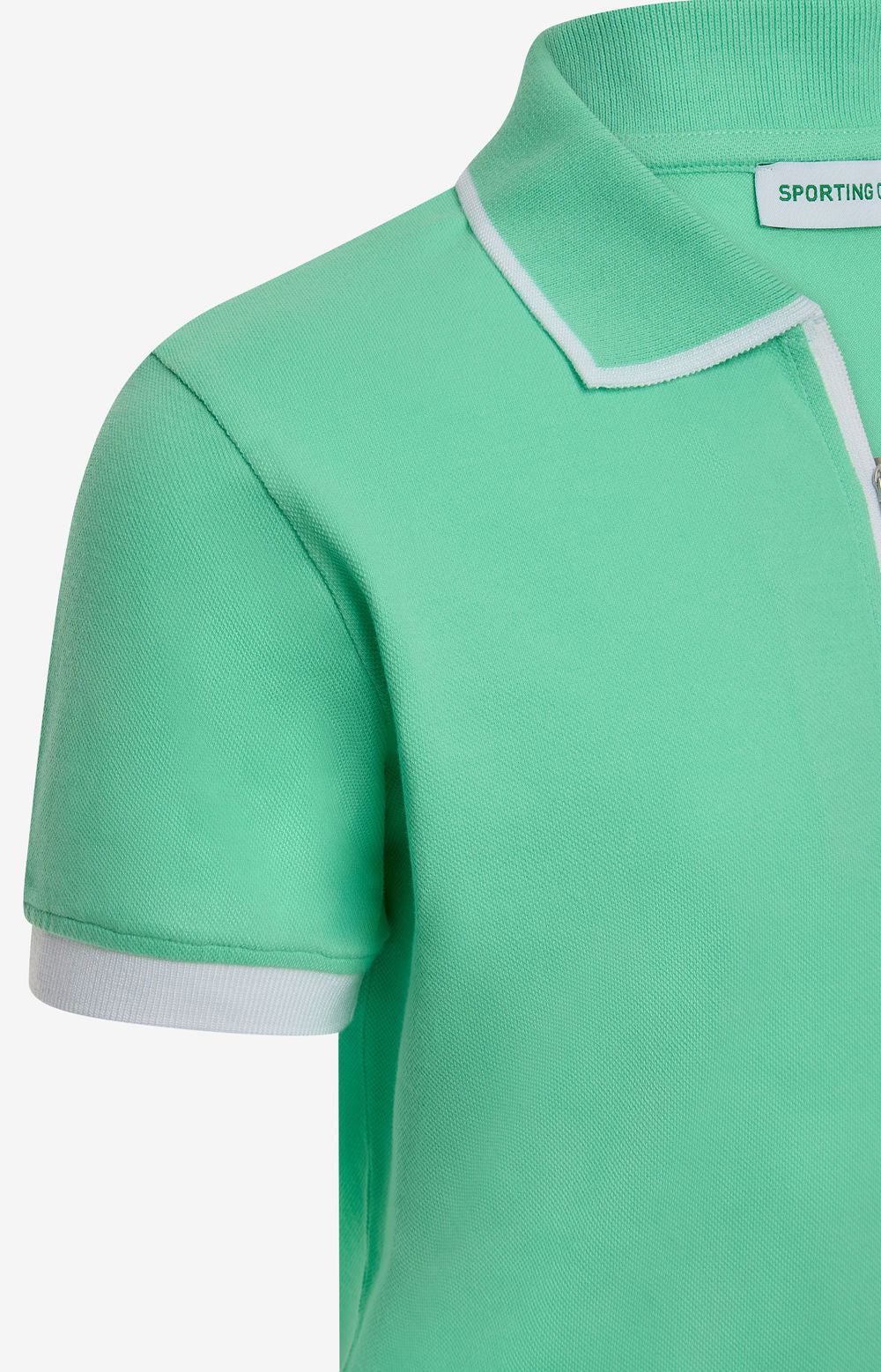 Polo color block vert, manches 3/4, taille MNO 2324-MP11289PT