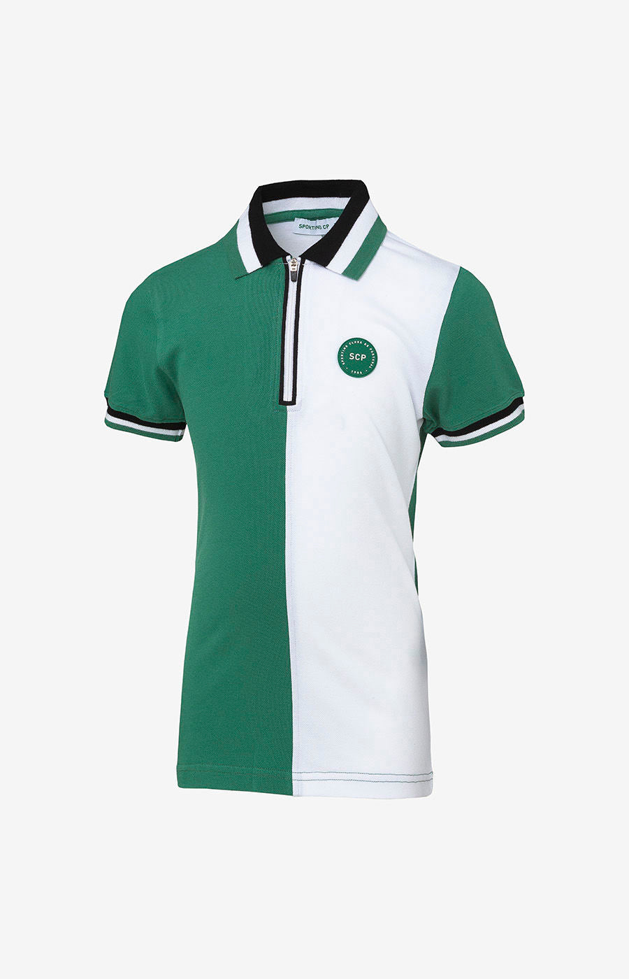 DARK GREEN COLORBLOCK POLO SHIRT, 3/4 SLEEVE, SIZE MNO 2526-MP11289PT