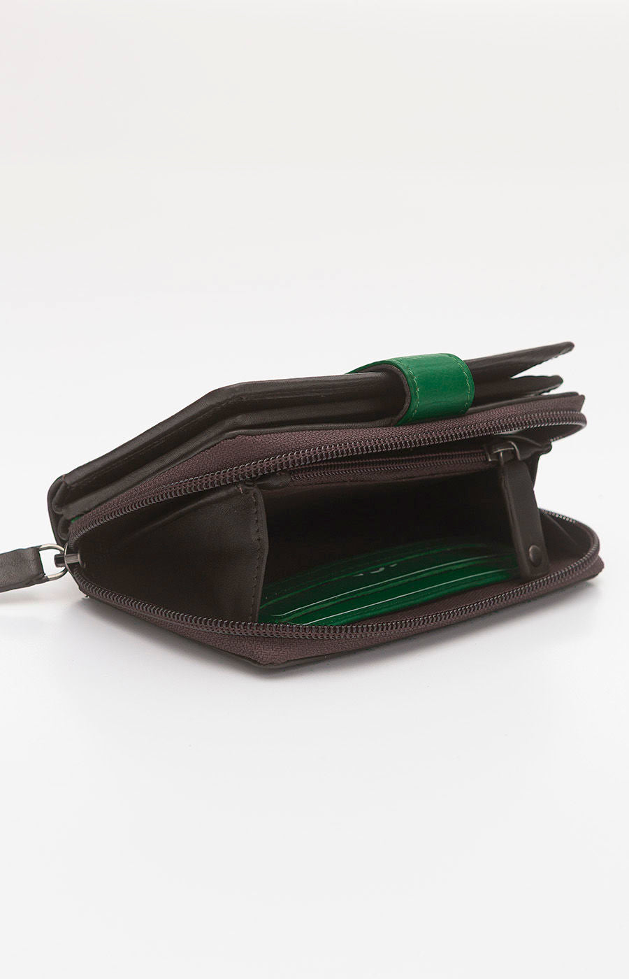 CARTEIRA LINHA VERDE SRA CASTANHA 13X9,5X3CM SCP 2425-L18777PT-3275-02