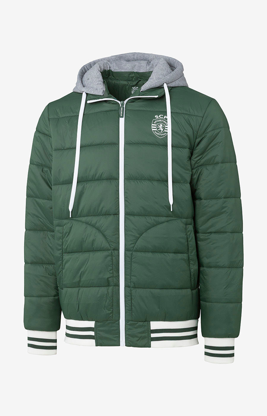 ABRIGO DE INVIERNO HÍBRIDO VERDE CON EMBLEMA XS-H 2526-MP16903EC