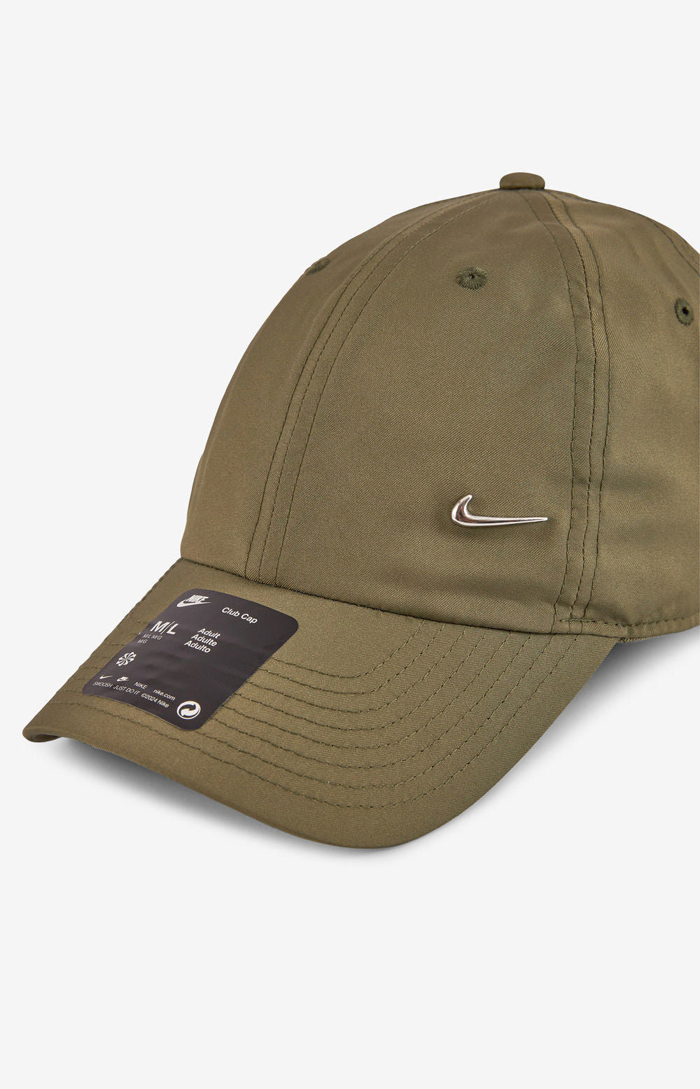 MEDIUM OLIVE CAP WITH METALLIC SWOOSH, S/M (FB5372-222)