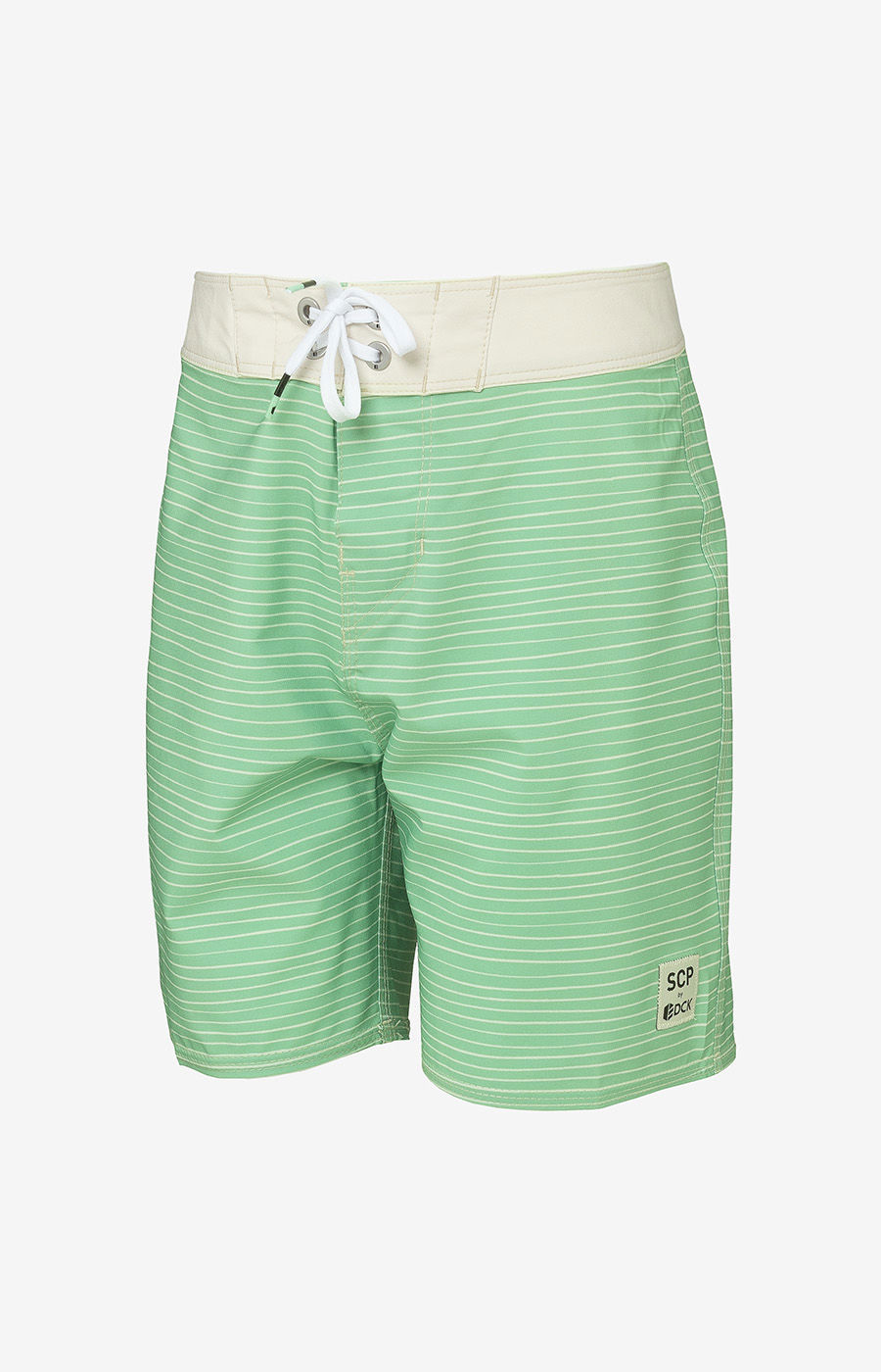 DCK Green and White Striped Swim Shorts - Kids
