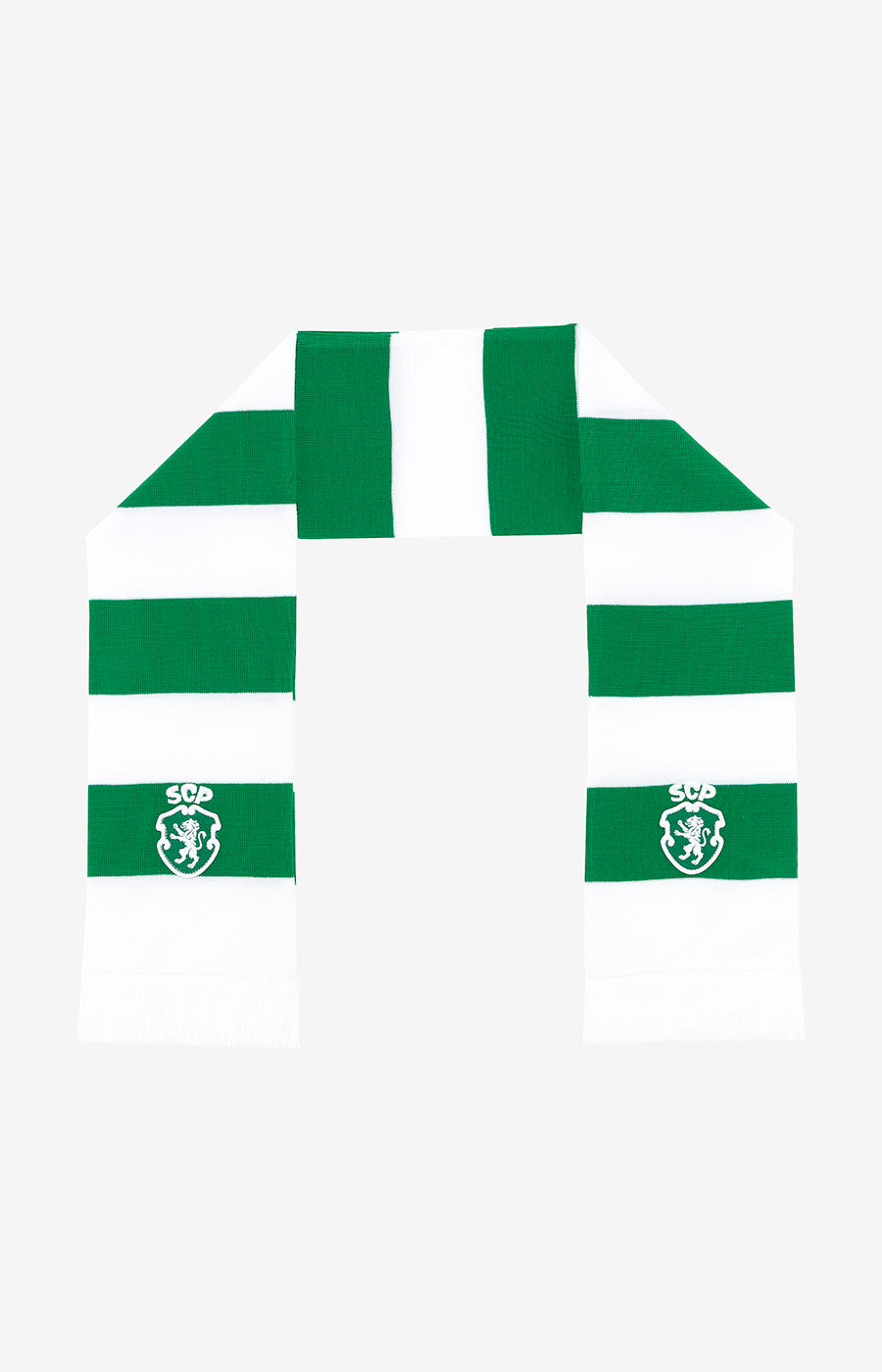Cachecol Tricotado Listado Emblema SCP Dobrado