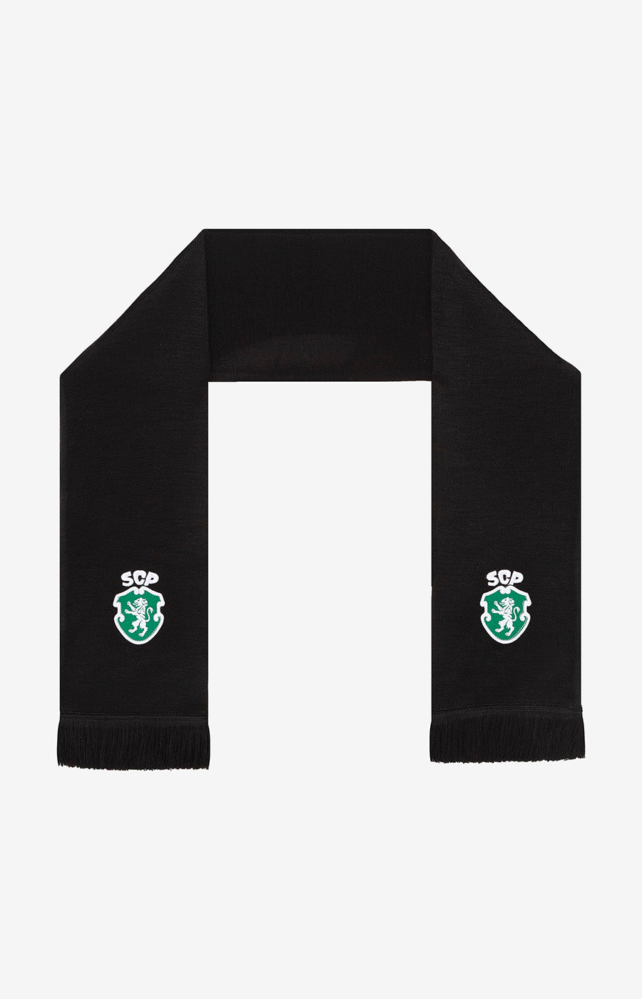 Cachecol Tricotado Preto Emblema SCP Dobrado