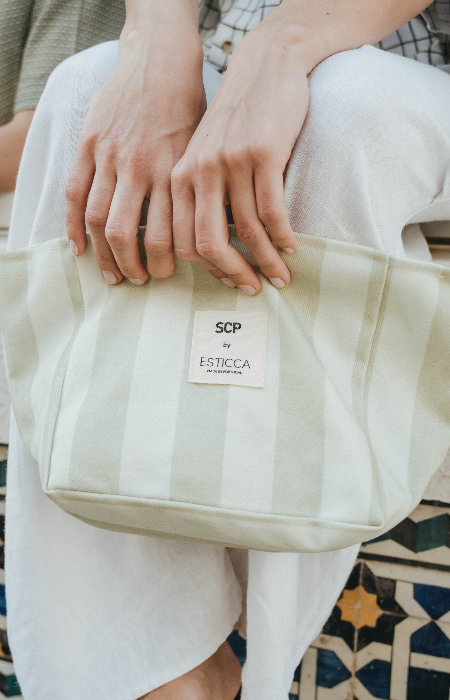 Bolsa de Praia Esticca Listado Claro