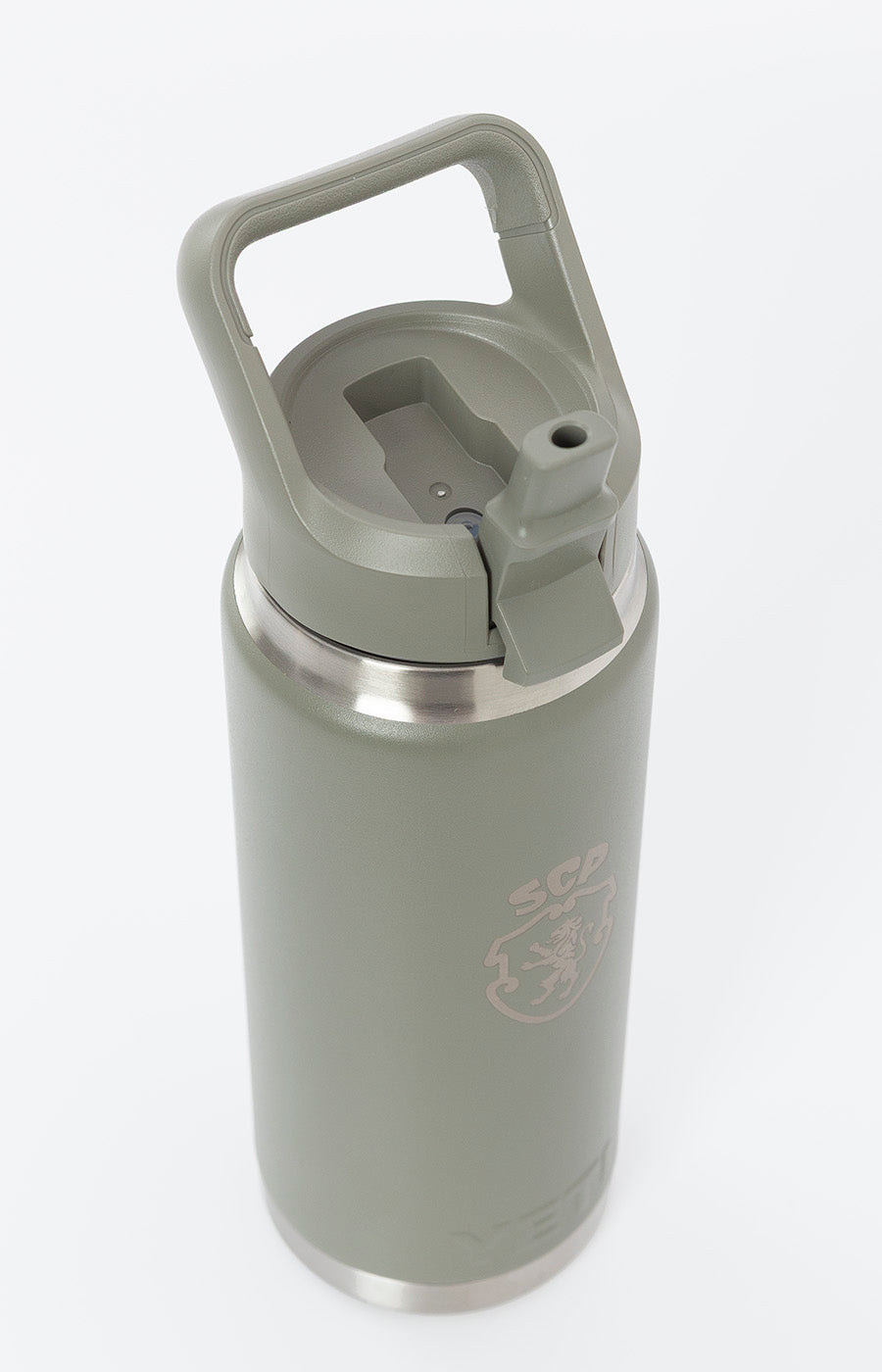 Garrafa Térmica Verde Seco 796ml YETI Aberta