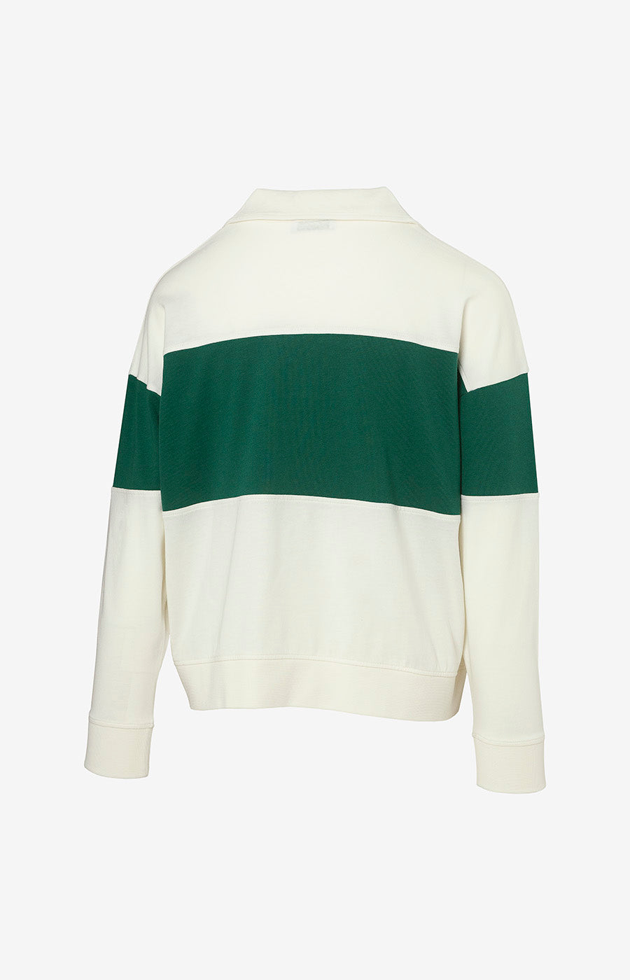 Polo Verde e Branco Mulher Sporting de costas