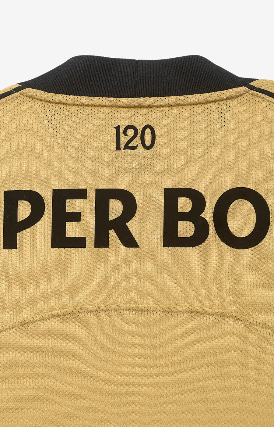 Dos du maillot alternatif « Total 90 » du Sporting 26/27, arborant le numéro 120 en hommage aux 120 ans du club.