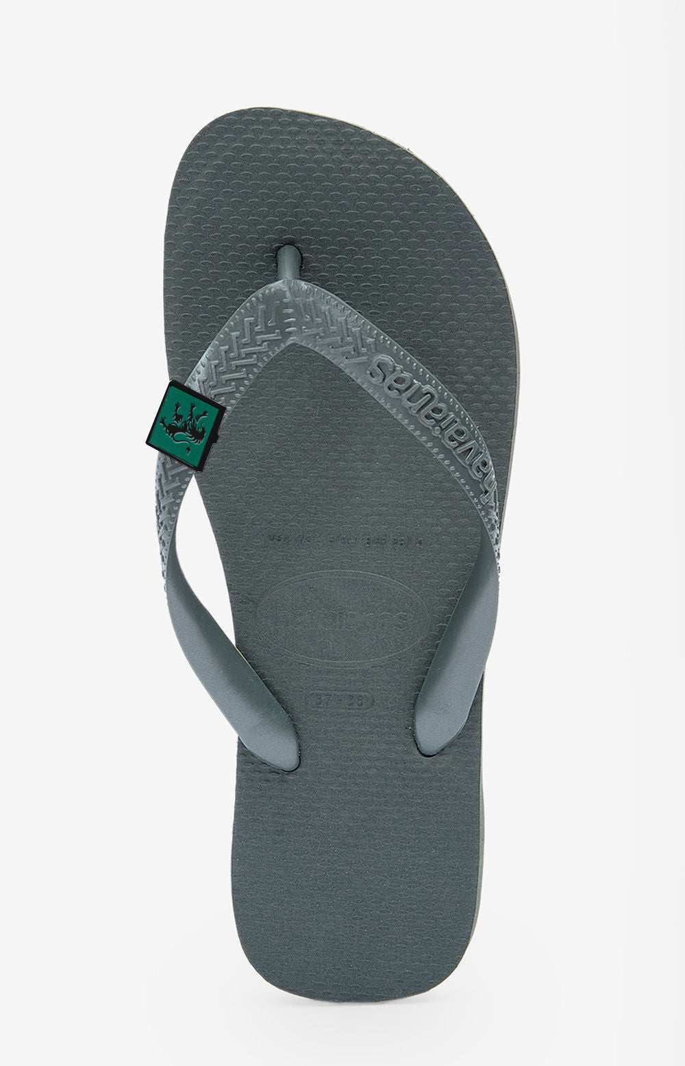 Havaianas Olive Green do Sporting vistas de cima, par em verde tropa.
