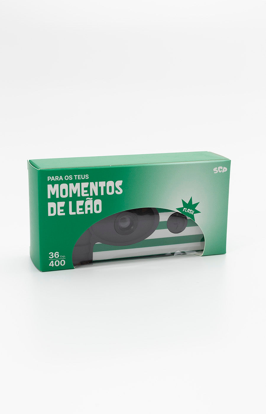 Embalagem da Máquina Analógica Descartável Listada do Sporting.