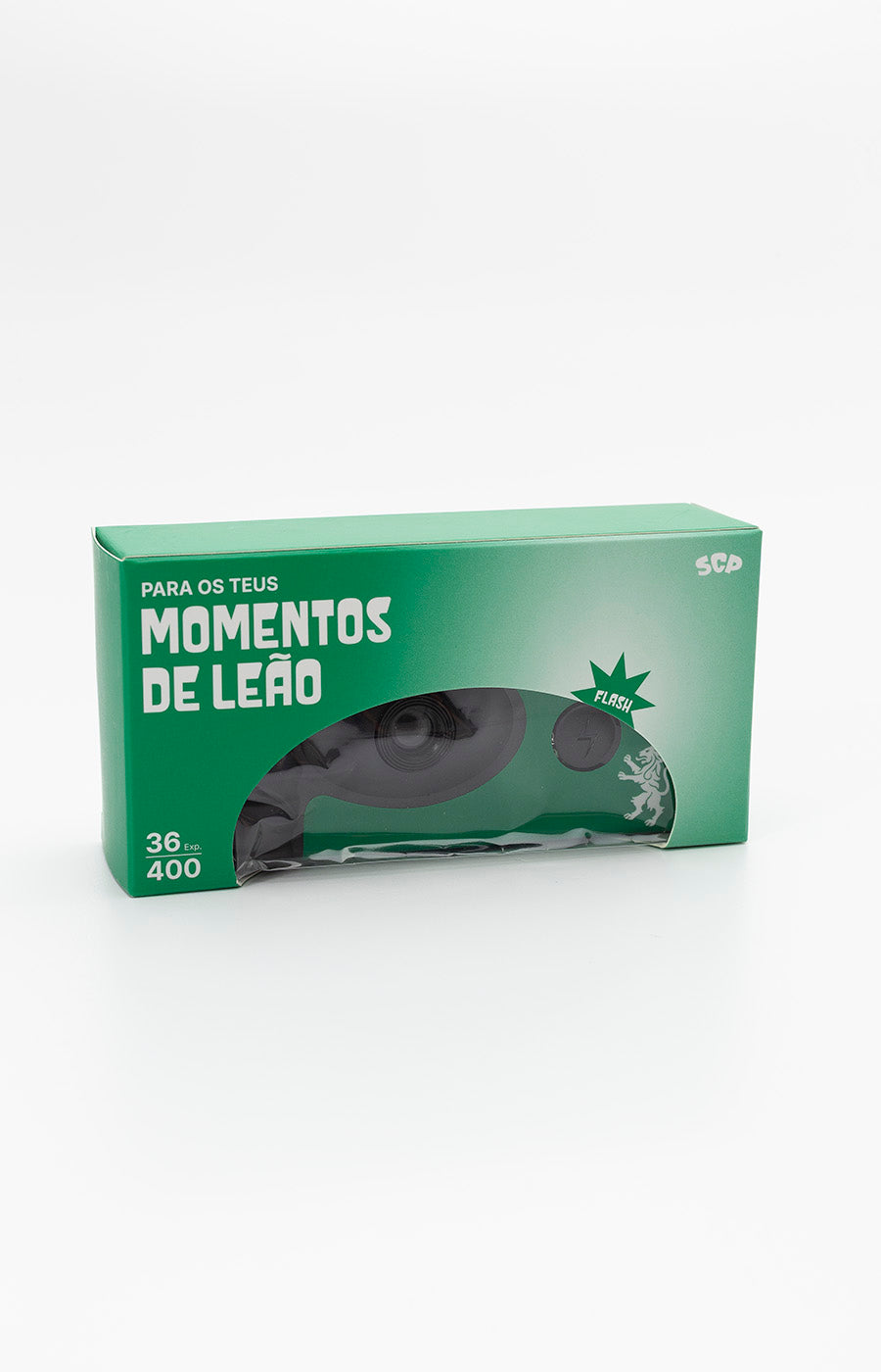 Embalagem da Máquina Analógica Verde Leão do Sporting.