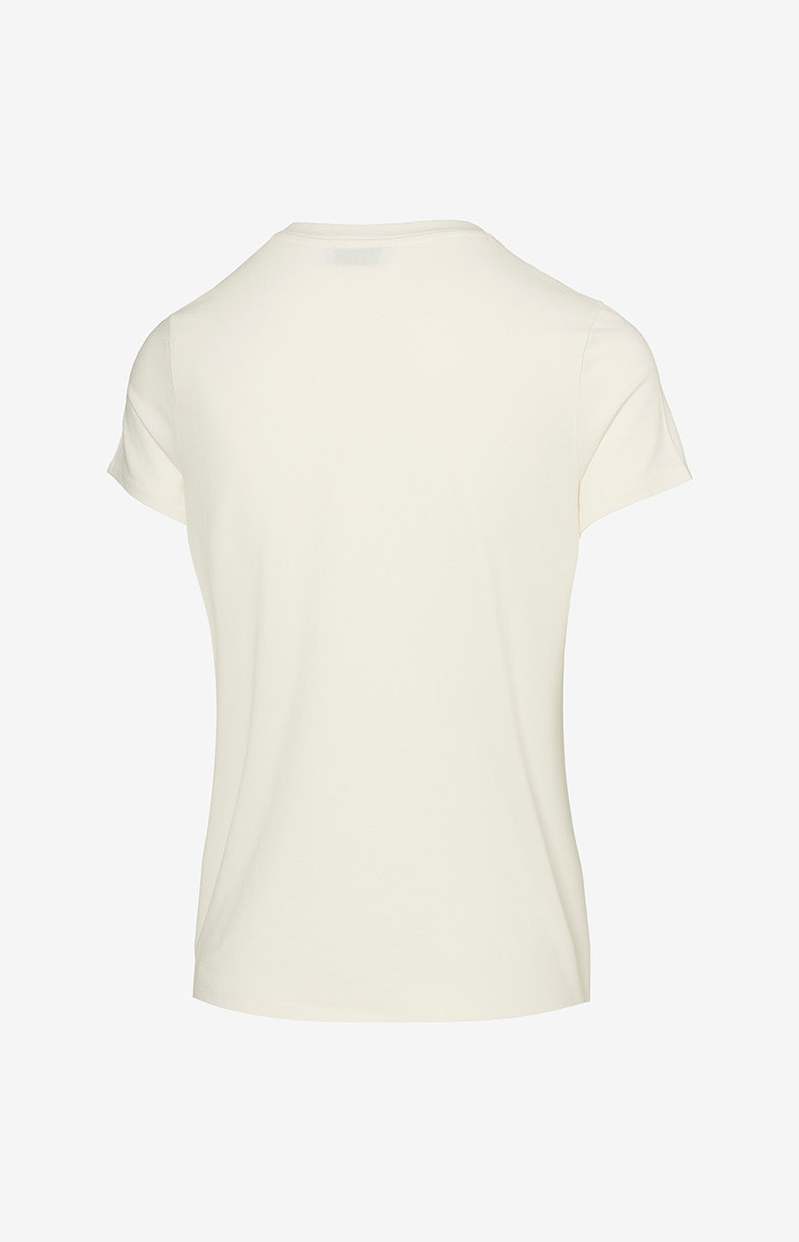 Camiseta blanca de mujer del Sporting con el león, vista desde atrás.